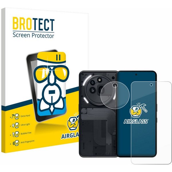 BROTECT Displayschutzglas Folie für Nothing Phone (3a) Pro (Display+Kamera), Schutzfolie Glas Panzer Display Schutz klar