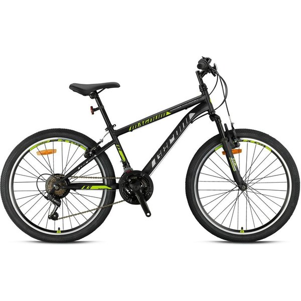 T&Y Trade Mountainbike 24 Zoll Mountainbike Kinder MTB Fahrrad Rad Bike MAGNUM Grün GRN26-065, 21 Gang Shimano, Kettenschaltung, Federgabel, 21 Gänge