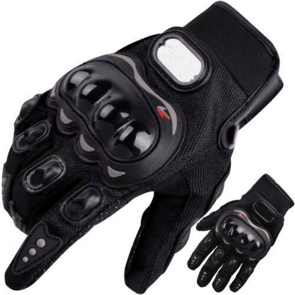 Trizand Motorradhandschuhe ShadowGrip XL - Schwarze Motorradhandschuhe für sichere Fahrten (1 Paar Motorradhandschuhe-Set, 1 Paar Motorradhandschuhe) Verstellba