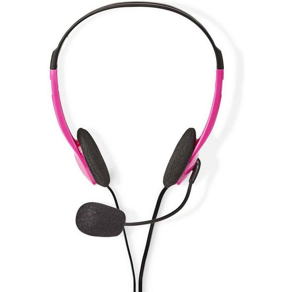 Nedis CHST100PK PC-Headset (On-Ear, Stereo, 2x 3.5 mm, Fold-Away Microphone, für jeden Tag)
