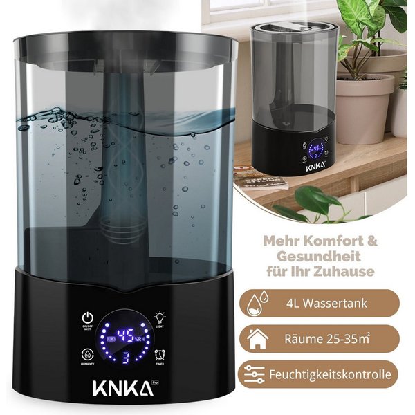 KNKA PRO Luftbefeuchter Top Fill Luftbefeuchter, Aroma Diffuser Raumbefeuchter, 4,00 l Wassertank, Ultraschall Aromatherapie Diffusor für Büro,Yoga,Spa,Schlafzi