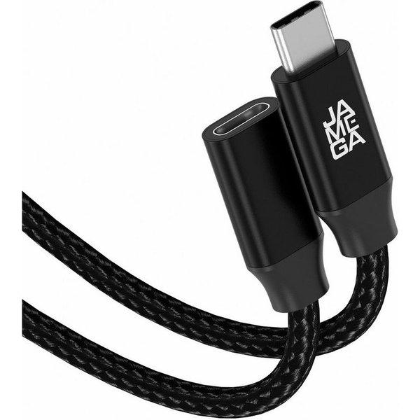 JAMEGA USB C Verlängerungskabel 10Gbps 60Hz - Schwarz & Weiß - 0,5m - 1,5m USB-Kabel, USB C Stecker, USB C Buchse (100 cm)