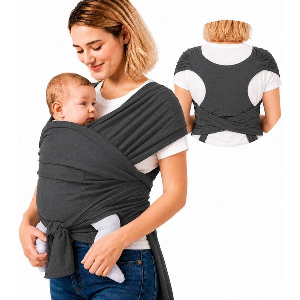 SKY & ZEN Tragetuch Baby Neugeborene - Babytragetuch ohne binden, Babytrage ab Geburt bis 15 Kilo, elastisches Tragetuch