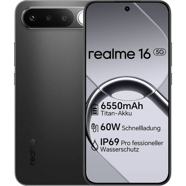 Realme Realme 16 5G 6+256G 6,57-Zoll-AMOLED-Display, 6550-mAh-Akku Smartphone (6,57 Zoll, 256 GB Speicherplatz)