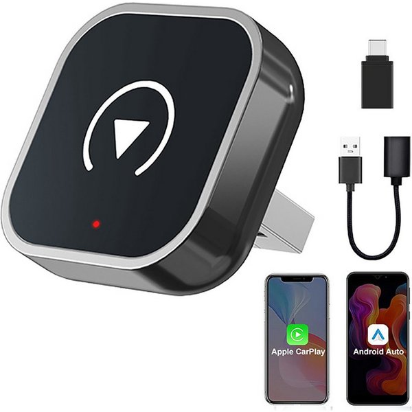 OYLCDI 2-in-1 Wireless CarPlay und Android Auto Adapte Adapter Plug und Play, zu USB Typ A, Kompatibel,mit iOS 10+ und Fahrzeugen mit kabelgebundenem CarPlay