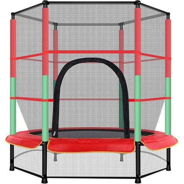 JEOBEST Gartentrampolin Outdoor Trampolin mit Sicherheitsnetz, Ø 140 cm, Kinder Trampolin, Fitnesstrampolin, belastbar bis 50 kg