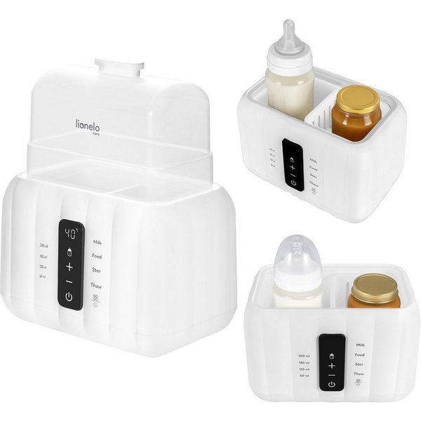 lionelo Babyflaschenwärmer THERMUP DUO, 6in1-Funktion/Doppelkammer/Touchpanel/Abschaltautomatik