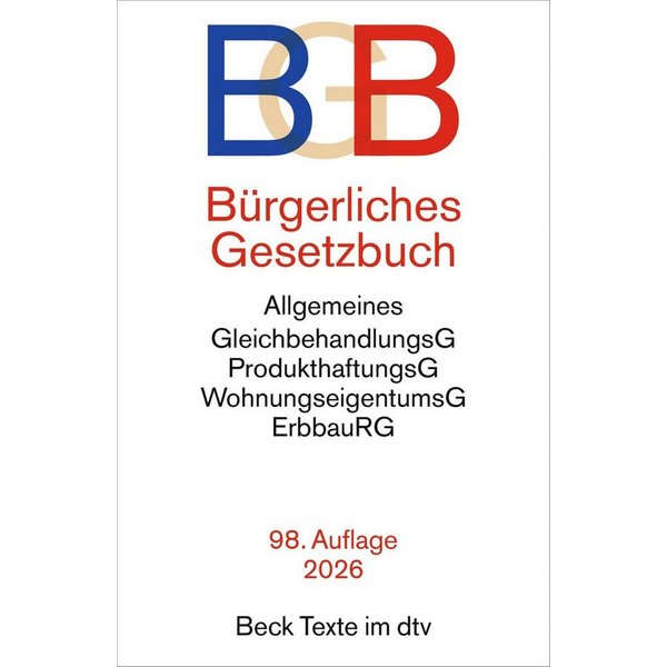 Bürgerliches Gesetzbuch mit Allgemeinem Gleichbehandlungsgesetz, Produ / diverse