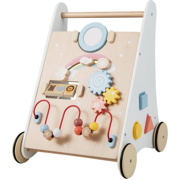COSTWAY Babywalker Lauflernwagen, 7 in 1 mit Bauklötzen, aus Holz