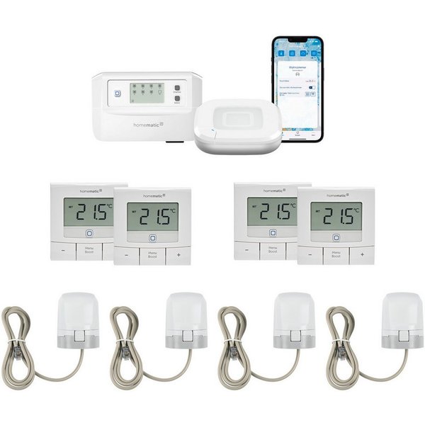 Homematic IP Starter Bundle Fußbodenheizung für 4 Räume Smart-Home-Zubehör