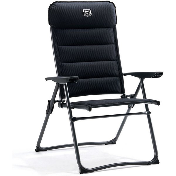 TIMBER RIDGE Campingstuhl 7-fach Verstellbar 150kg Belastbar Gepolsterte Kopfstütze Stabil (2 St)