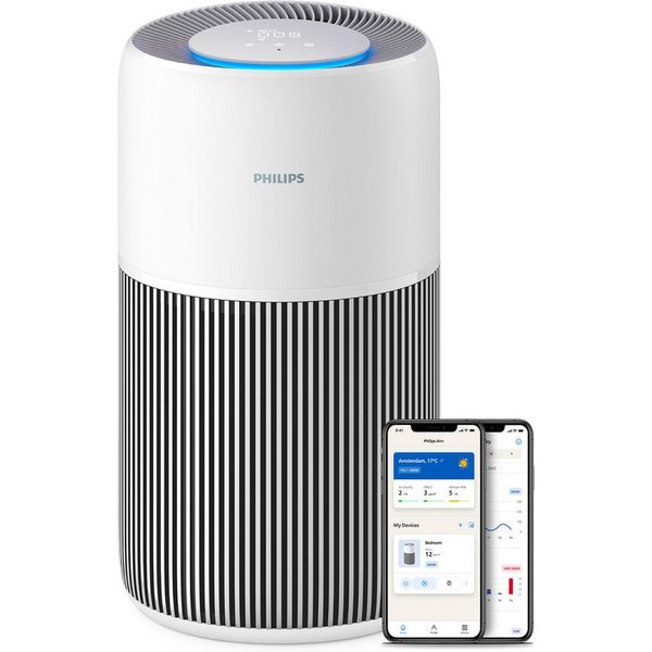 Philips Luftreiniger PureProctect Quiet 2200 Series, Luftreinigungsrate 420 m³/h, für 109 m² Räume, 3-Schichten-HEPA-Filtersystem, mit App Verbindung, leise