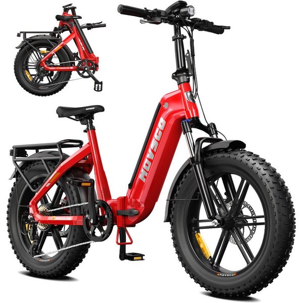 SISIGAD Klapprad 20'' Faltbares Fatbike, Elektrofahrrad mit breiten Reifen, 250W Motor, Shimano, 48V 15AH, kompakt zusammenklappbar mit herausnehmbarem Akku