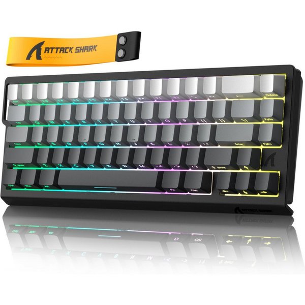 ATTACK SHARK X68 HE 8KHz Rapid Trigger Gaming-Tastatur, 0,01mm,RGB Gaming-Tastatur (Kabelgebunden Hall-Effekt Magnetische Tastatur)