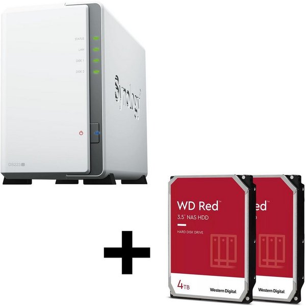 Synology Synology DS223J + Western Digital WD40EFPX HDD-NAS-Festplatte
