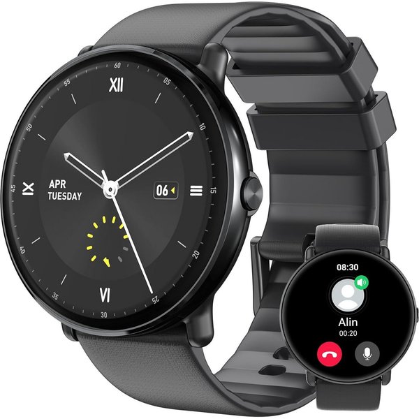 Vivitar Damen & Herren – Fitnessuhr mit Bluetooth-Telefonie, AMOLED-Display Smartwatch 25 Tage Standby, kompatibel mit iOS und Android, Schnellladefunktion, Zyk