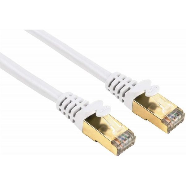 Hama CAT5e Netzwerkkabel STP 10m geschirmt Weiß LAN-Kabel, RJ45, Kein (1000 cm), Patch-Kabel Cat 5e Gigabit Ethernet