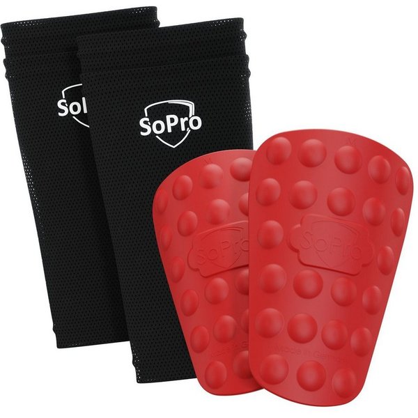 SoPro Fußball Schienbeinschoner Schienbeinschoner Fußball für Kinder & Erwachsene inkl. Socken