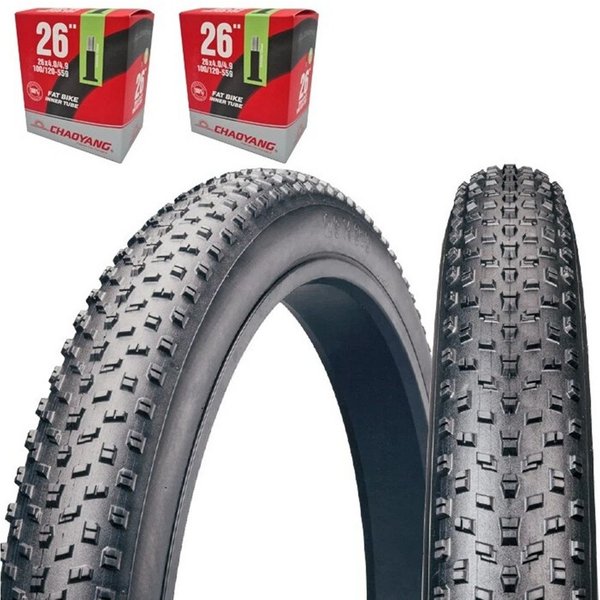 Chaoyang Fahrradreifen 2 x Fatbike Reifen Big Daddy 26x4.0 100-559 inkl. 2 x Schläuche 26x4.0, (4-tlg)