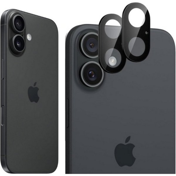 CLM-Tech Kameraschutzglas 2X iPhone 16 Kameraglas kristallklar für Apple iPhone 16 6,1 Zoll, Linse Schutzglas 9H Glas - Folie kristallklar 2X Stück, 2 Stück, Kr