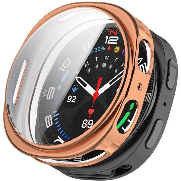 Wigento Smartwatch-Hülle TPU für Samsung Galaxy Watch 9 8 40mm Electroplated Full Cover Rose, Full TPU Schutzhülle, nahtlose Passform