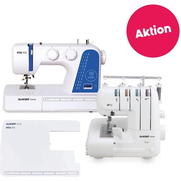 GLAESER home Nähmaschine GLAESERhome Advanced-Bundle ol50 + mia300