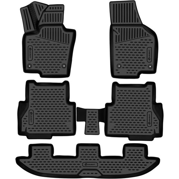 LEMENT Auto-Fußmatten 3D-Gummimatten passend für Seat Alhambra Mk2 ab 2017 MPV (7N) EU (5 St), für SEAT Alhambra Pkw, Passgenau