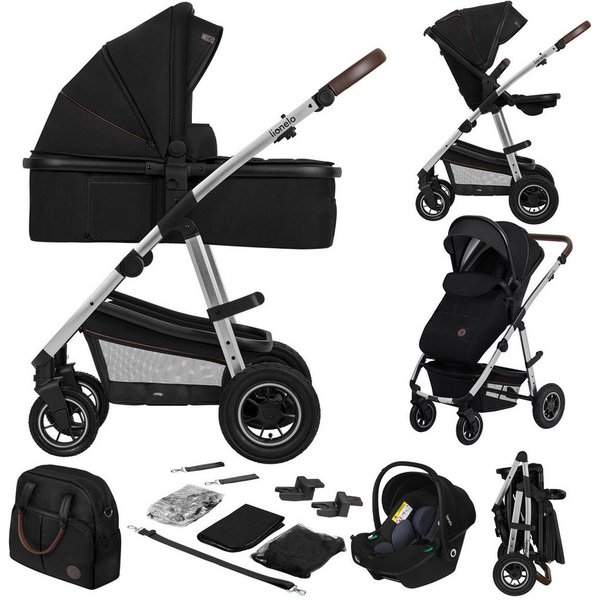 lionelo Kombi-Kinderwagen Amber 3in1, (Set), 3in1/babyschale 0-13kg/Tasche/Moskitonetz/Regenschutz/Boho