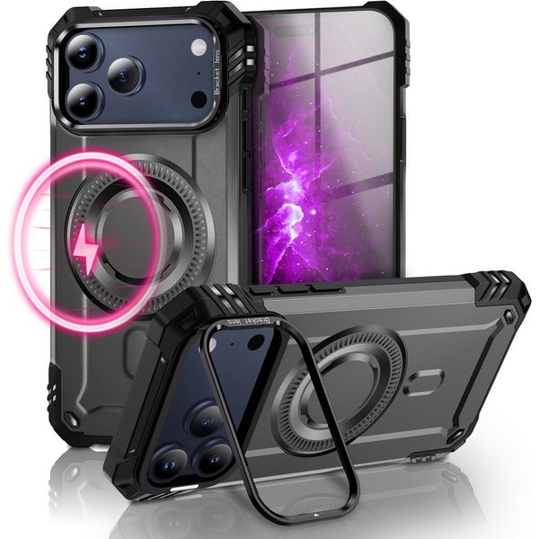 Nalia Smartphone-Hülle Apple iPhone 18 Pro Max Apple iPhone 17 Pro Max 17,5 cm (6,9 Zoll), MagSafe Hülle / Extrem Robust / Kickstand / Tactical Military Cover