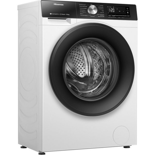 Hisense Waschtrockner 3s Serie WD3S9043BW3, 9 kg, 6 kg, 1400 U/min, Waschen & Trocknen in 60 min.