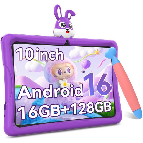 TABWEE 10.1'' Kids Android 64/128GB mit Stylus Tablet (10.1", 64 GB, Android 16, 5G wifi, Android 15, Google Kids Space, Gemini AI, mit Stift)