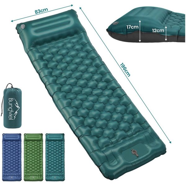 Bundviel Isomatte Luftmatratze Outdoor Camping Isomatte Selbstaufblasend Ultraleicht, (1-tlg), 12cm Ultradicke 83cm Ultrabreite mit Fußpumpe