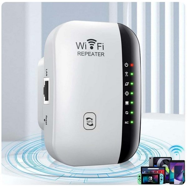 Fyrove 300Mbit/s 2.4GHz WiFi Extender Booster Repeater/AP Modus mit WPS WLAN-Repeater, Kompatibel mit allen WLAN Geräten