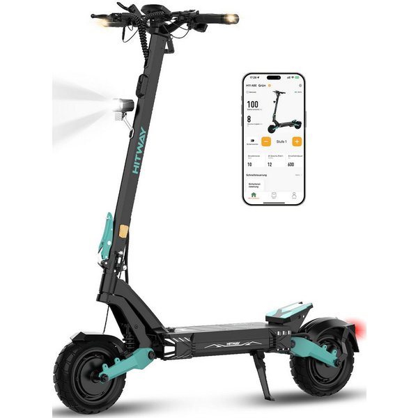HITWAY E-Scooter H11 ABE, 2×1800W Doppelmotor, 10" mit Straßenzulassung Elektroroller, 20 km/h, (mit Schutzblech), NFC/Blinker/APP, Faltbar, 10 Jahre Garantie a