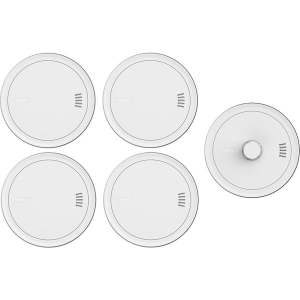 ABUS Rauchmelder PREFIRA CONNECT - vernetzbar - 4er Set + PREVARO CONNECT Rauchmelder (3-fache Fehlalarm-Reduzierung: für langfristig präzise Rauchdetektion)