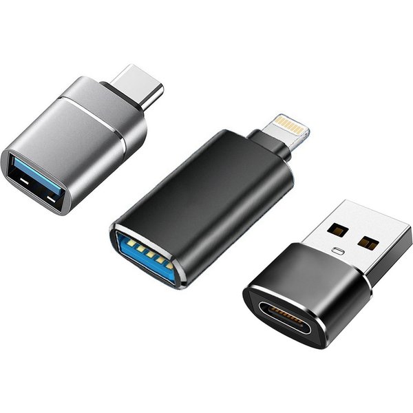 neue dawn 3 Stück USB A auf USB C OTG Adapter für iPhone Samsung iPad Android USB-Adapter Lightning, USB Typ A, USB-C zu USB Typ A, USB-C, für iPhone Duo/18/17/