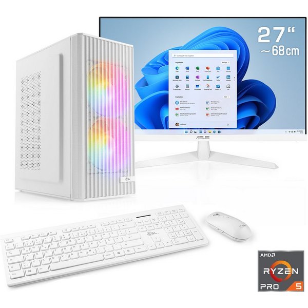 CSL Spectrum V24573 PC-Komplettsystem (27", AMD Ryzen 5 Pro 5655G, AMD Ryzen 5 PRO, 16 GB RAM, 500 GB SSD)