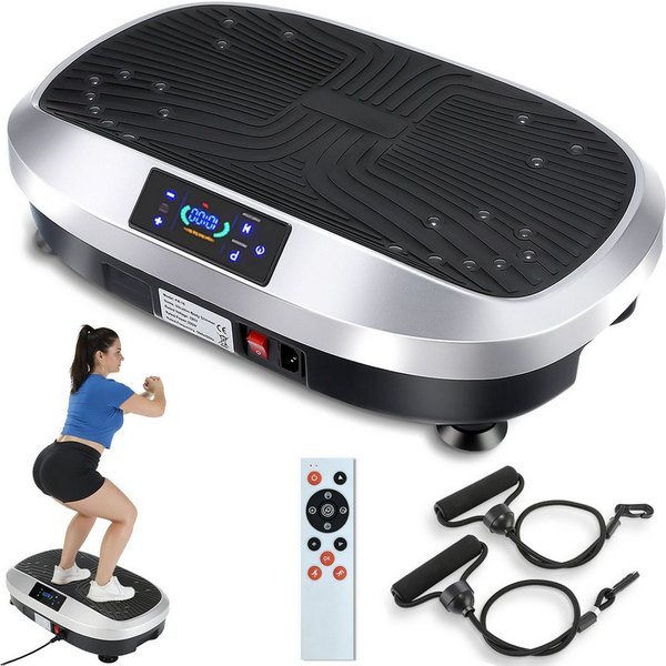 kehot Vibrationsplatte Vibrationsplatte für Ganzkörpertraining, LED Display & Fernbedienung, 200 W, 120 Intensitätsstufen, Leise Trainingsplatte mit Widerstands