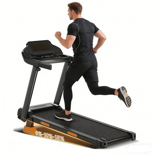 BAYMATE Laufband 12 voreingestellte Programme Für Zuhause (3-in-1-Laufband mit 15 % Steigung, leises Laufband für Büro-Fitnessstudios, 3 PS elektrischer Lauftra