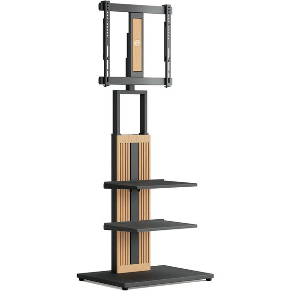 FITUEYES TV-Ständer aus Holz, mit höhenverstellbarer Ablage, ±15° schwenkbar, 32-65 Zoll, (bis 65,00 Zoll, höhenverstellbar, mit Kabelmanagement)
