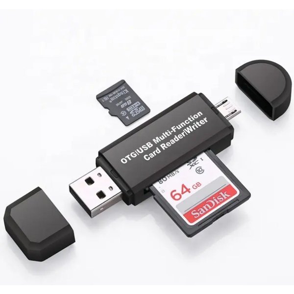 TradeNation Speicherkartenleser Kartenleser Speicherkartenleser Micro SD Card Reader Micro USB OTG, USB 2.0