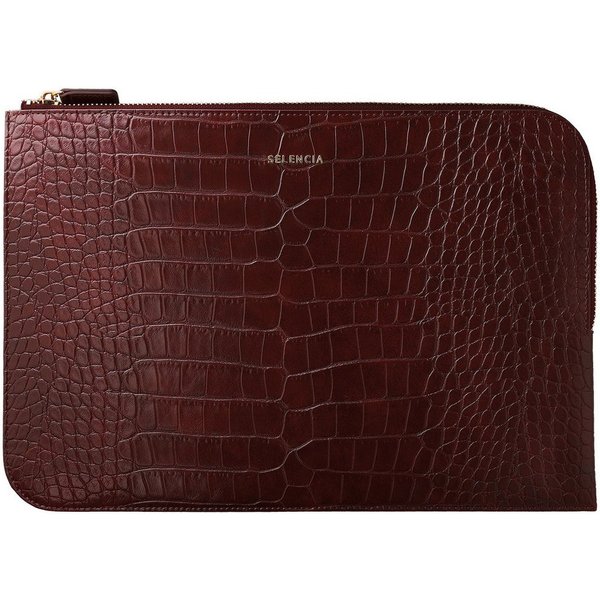 Selencia Laptop-Hülle Selencia Croco Laptop Hülle 14 Zoll - Laptop Sleeve - Burgundy