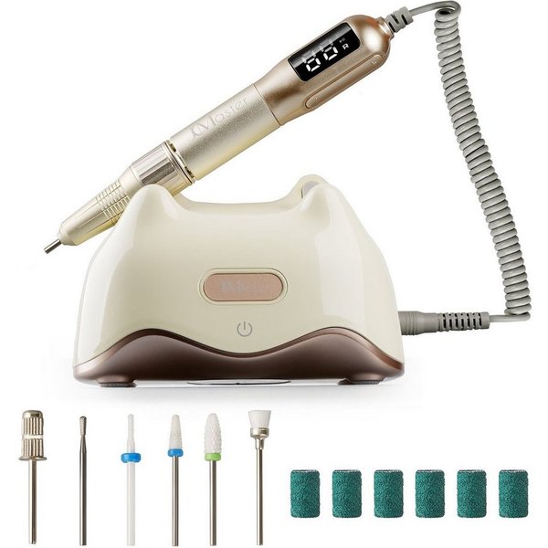 JCMaster Maniküre-Pediküre-Set, Nagelfräser,2200mAh Powerbank,LED-Display,Max 25000RPM, mit Bohrer-Set