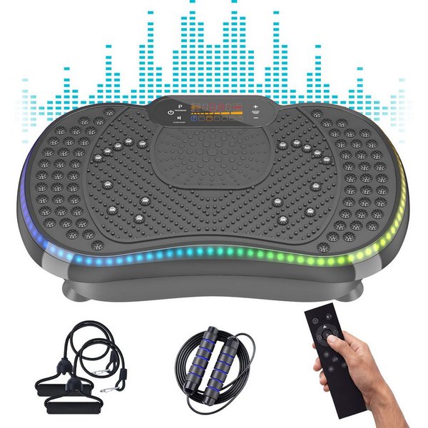 Dskeuzeew Vibrationsplatte Vibrationsplatten mit leiser Motor + Bluetooth, 99 Intensitätsstufen, (Packung, inkl. Trainingsbänder), Ganzkörpertraining, Fett verl