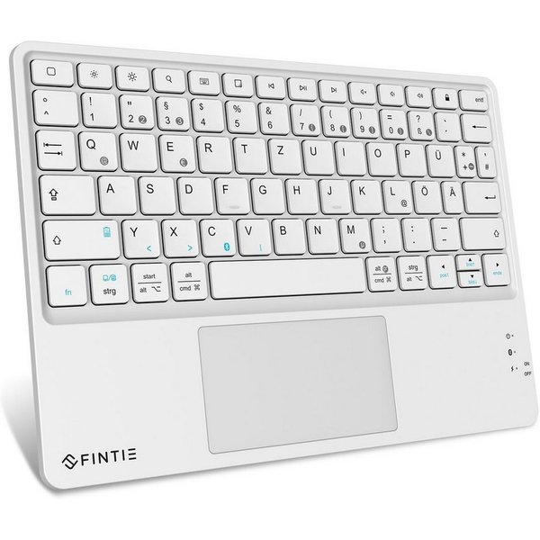 Fintie Kabellose Bluetooth Tastatur mit Touchpad, Deutsch Layout Tastatur Tablet-Tastatur (für iPad, Samsung, Lenovo Tablets, iPhone, Smartphone, Android-Tablet