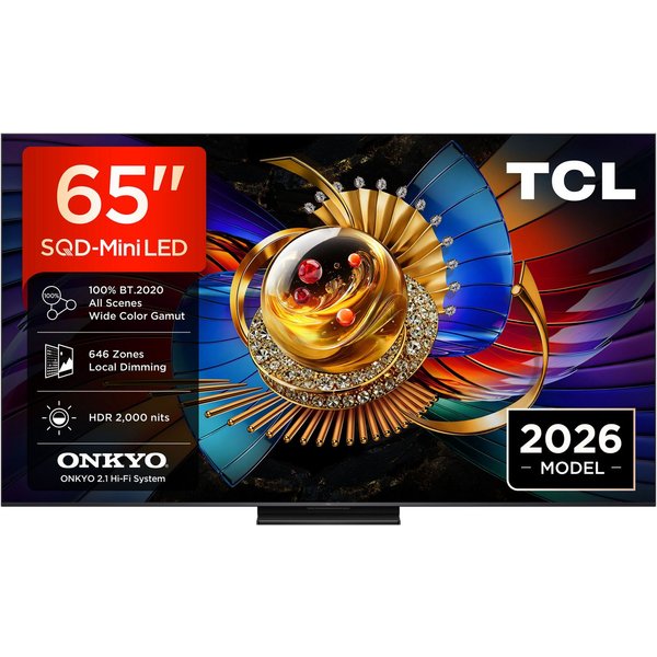 TCL 65Q7D ProX1 QLED Mini LED-Fernseher (164 cm/65 Zoll, 4K Ultra HD, Google TV, SQD-Mini LED, AiPQ Prozessor, ONKYO 2.1, Dolby Vision, Apple AirPlay 2)
