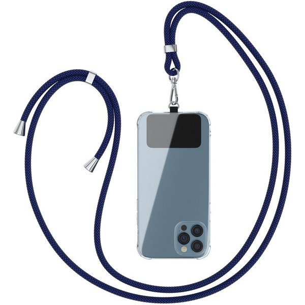 EAZY CASE Handykette Universal für jedes Smartphone zum Umhängen, Smartphonekette kombinierbare Handyhülle abnehmbares Band Navy Blau