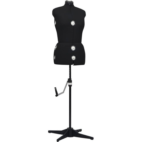 vidaXL Schneiderpuppe Schneiderpuppe Verstellbar Weiblich Schwarz M Größe 40-46