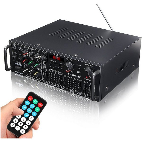 Insma Audioverstärker (2000W mit Fernbedienung 2-Kanal FM für Heimauto)