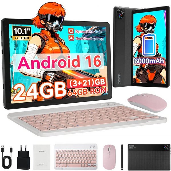 BUFO 10 Zoll 64 GB 1280x800 IPS Maus Tastatur Handschrift Stift Set Tablet (10", 64 GB, Android 16, WiFi, Dual-Kamera)